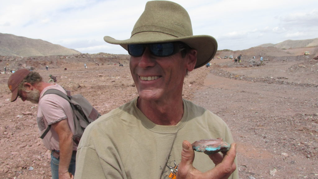 Chris with his Blue Bisbee Turquoise find!