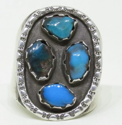 Multi Color Bisbee Turquoise Sterling Silver Ring