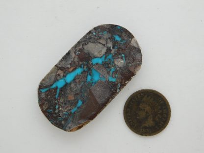 Reverse view Bisbee Turquoise Slab (Stabilized) 87 Carats